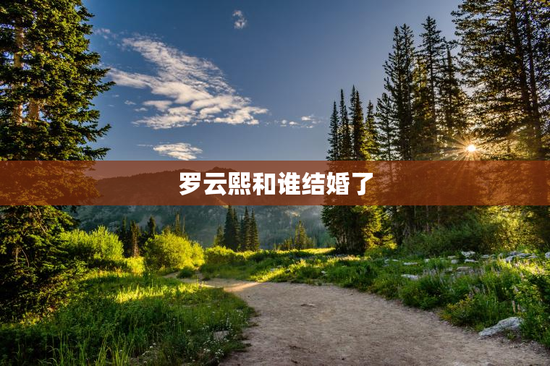 罗云熙和谁结婚了