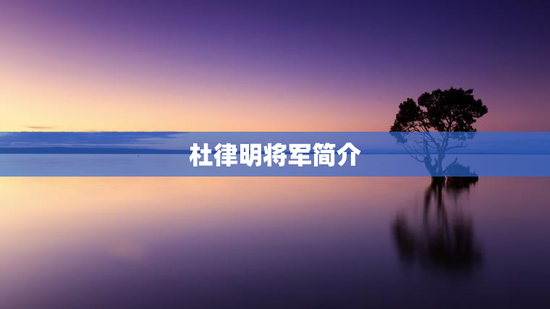 杜律明将军简介