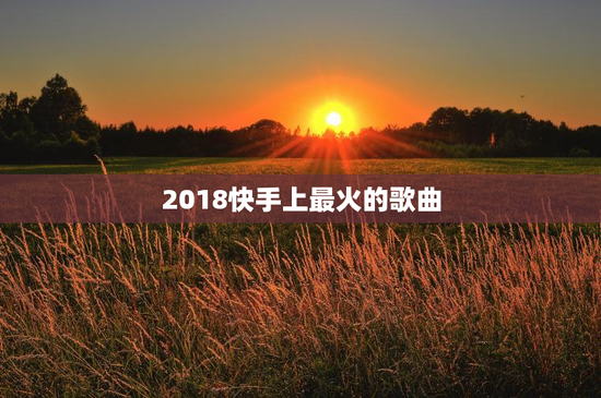 2018快手上最火的歌曲