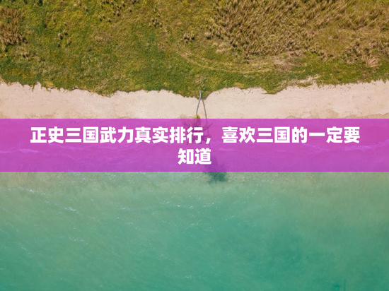 正史三国武力真实排行，喜欢三国的一定要知道
