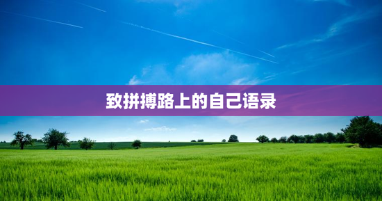 致拼搏路上的自己语录