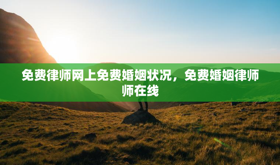 免费律师网上免费婚姻状况，免费婚姻律师师在线