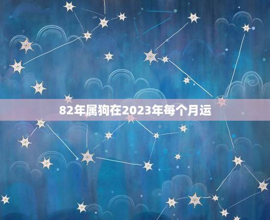 82年属狗在2023年每个月运(全年运势大介绍)
