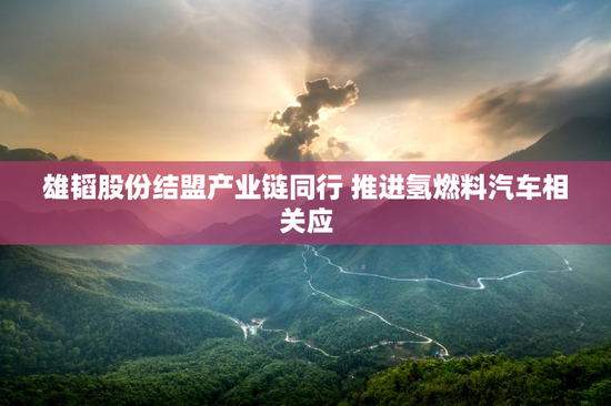 雄韬股份结盟产业链同行 推进氢燃料汽车相关应