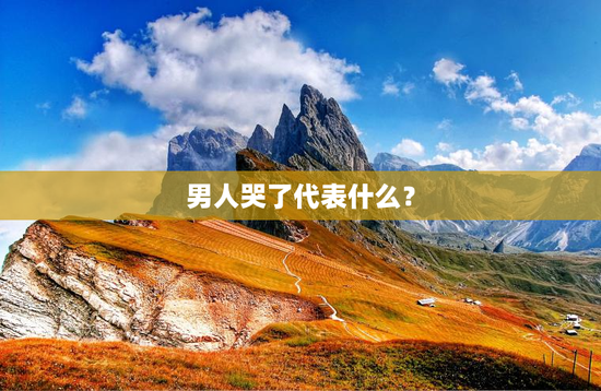 男人哭了代表什么？