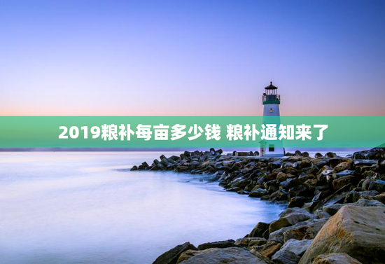2019粮补每亩多少钱 粮补通知来了
