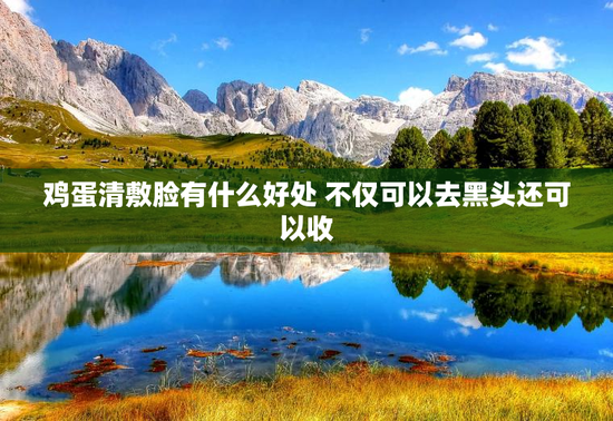 鸡蛋清敷脸有什么好处 不仅可以去黑头还可以收