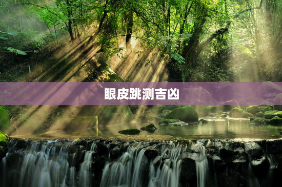 眼皮跳测吉凶