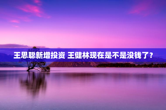 王思聪新增投资 王健林现在是不是没钱了？