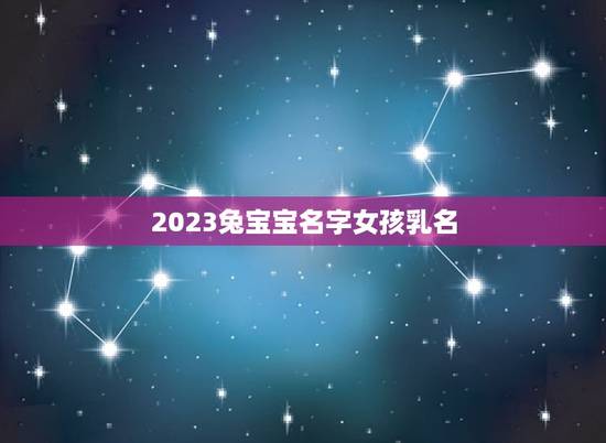 2023兔宝宝名字女孩乳名(寻找的兔宝宝名字)