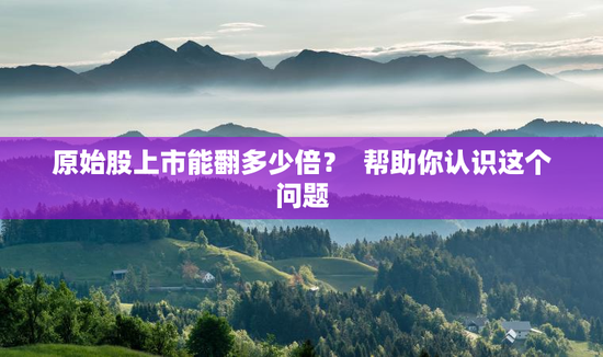 原始股上市能翻多少倍？  帮助你认识这个问题