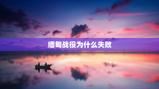 缅甸战役为什么失败