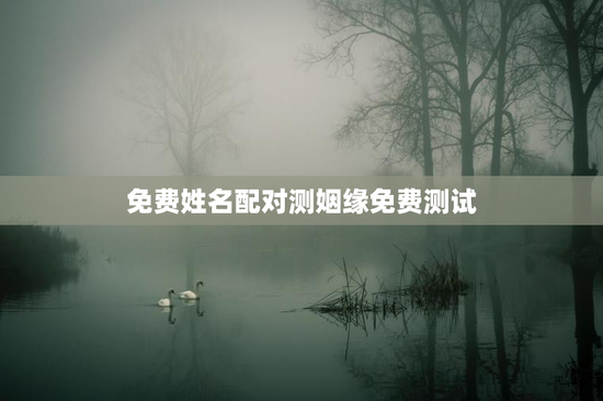 免费姓名配对测姻缘免费测试，免费测算婚姻正缘