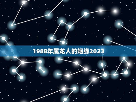1988年属龙人的姻缘2023(属龙人2023年爱情运势)