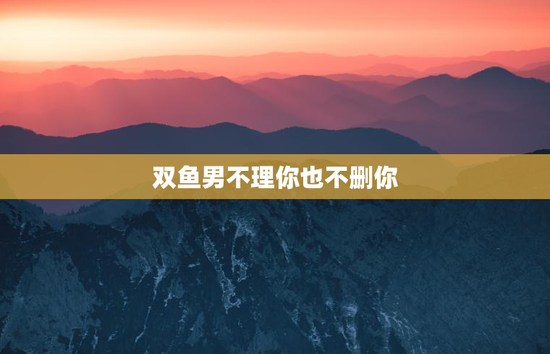 双鱼男不理你也不删你