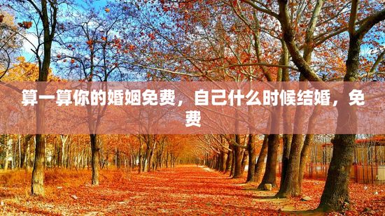 算一算你的婚姻免费，自己什么时候结婚，免费