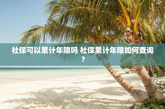 社保可以累计年限吗 社保累计年限如何查询？