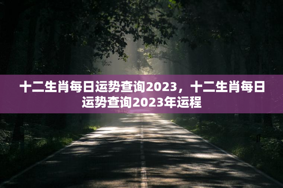 十二生肖每日运势查询2023，十二生肖每日运势查询2023年运程