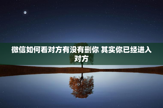微信如何看对方有没有删你 其实你已经进入对方