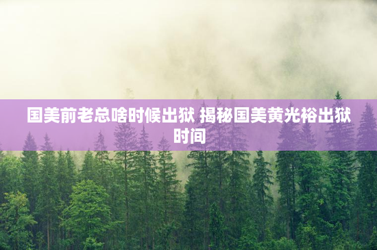 国美前老总啥时候出狱 揭秘国美黄光裕出狱时间