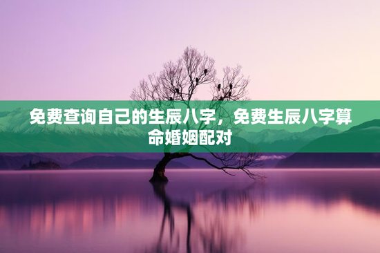 免费查询自己的生辰八字，免费生辰八字算命婚姻配对