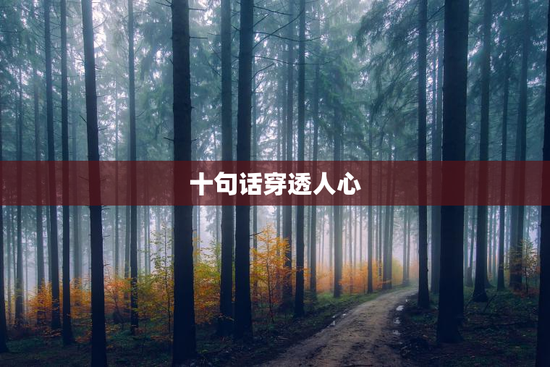 十句话穿透人心