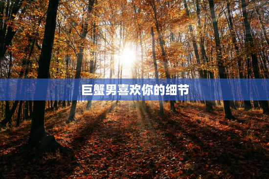 巨蟹男喜欢你的细节