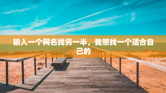 输入一个网名找另一半，我想找一个适合自己的