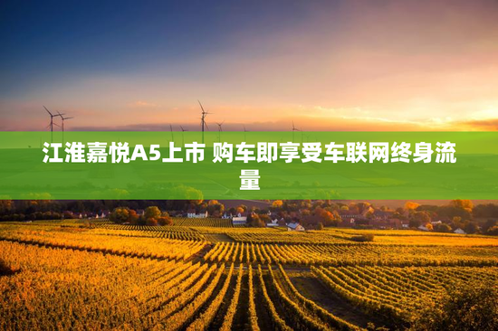 江淮嘉悦A5上市 购车即享受车联网终身流量