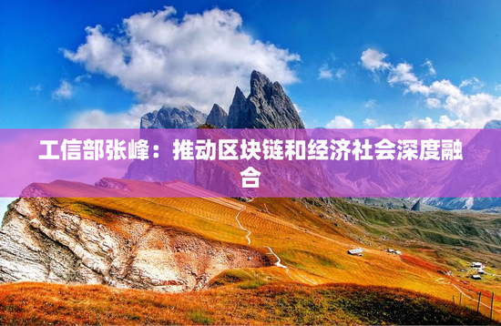 工信部张峰：推动区块链和经济社会深度融合