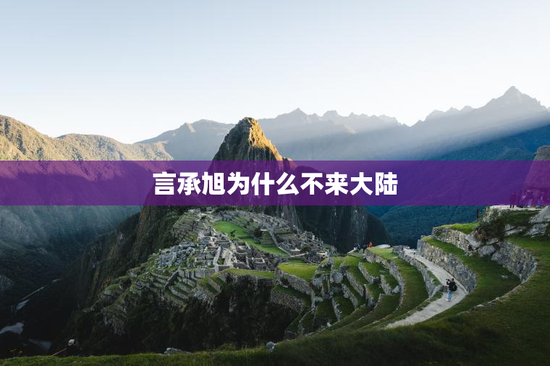 言承旭为什么不来大陆