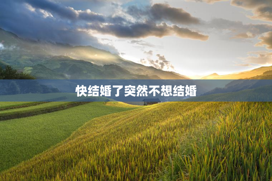 快结婚了突然不想结婚