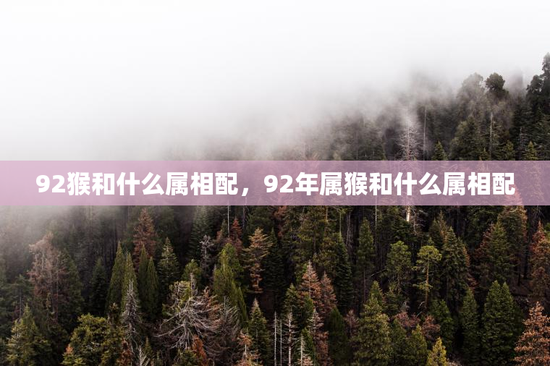 92猴和什么属相配，92年属猴和什么属相配
