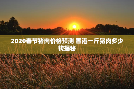 2020春节猪肉价格预测 香港一斤猪肉多少钱揭秘