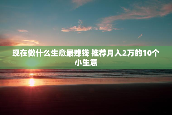 现在做什么生意最赚钱 推荐月入2万的10个小生意