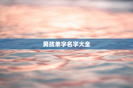 男孩单字名字大全