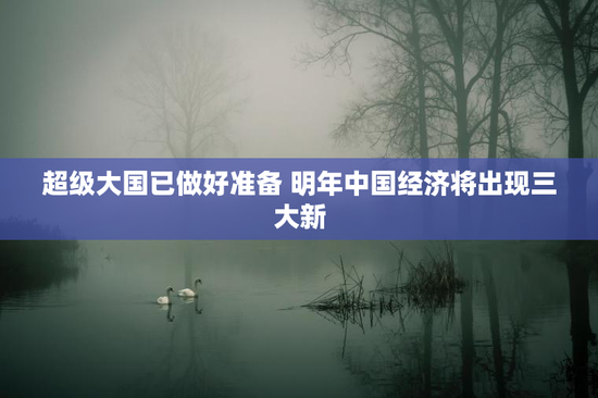 超级大国已做好准备 明年中国经济将出现三大新