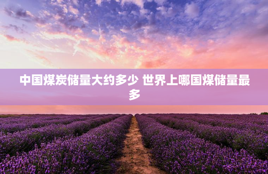 中国煤炭储量大约多少 世界上哪国煤储量最多