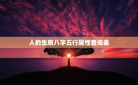 人的生辰八字五行属性查询表，生辰八字五行属什么