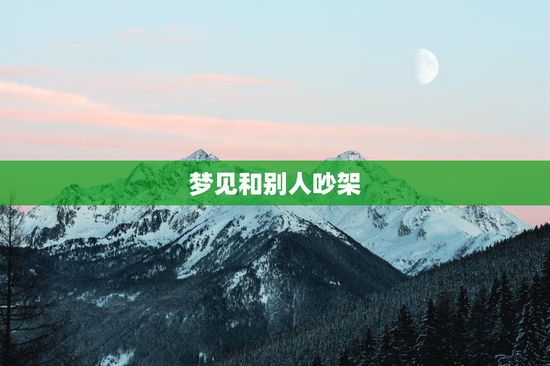 梦见和别人吵架