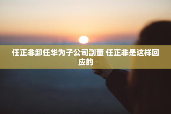 任正非卸任华为子公司副董 任正非是这样回应的