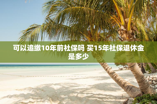 可以追缴10年前社保吗 买15年社保退休金是多少