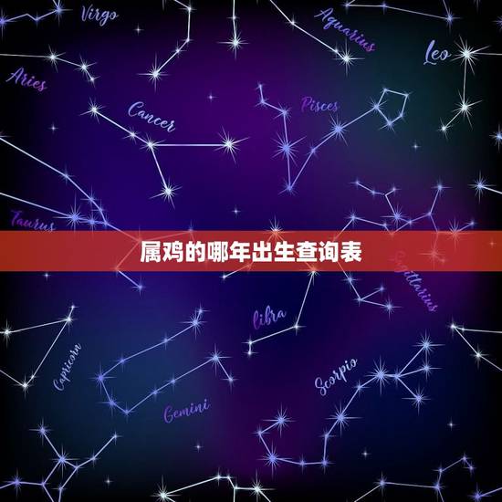 属鸡的哪年出生查询表