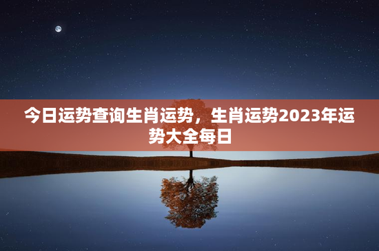 今日运势查询生肖运势，生肖运势2023年运势大全每日