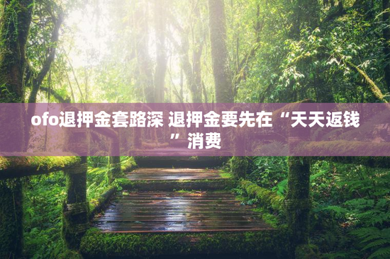 ofo退押金套路深 退押金要先在“天天返钱”消费
