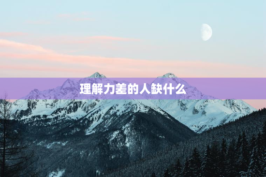 理解力差的人缺什么