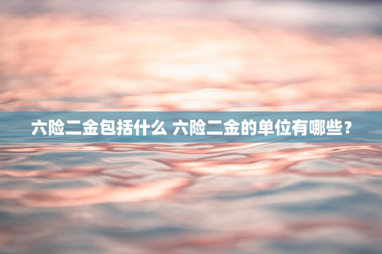 六险二金包括什么 六险二金的单位有哪些？