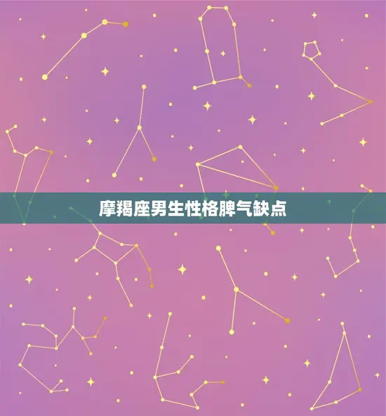 摩羯座男生性格脾气缺点