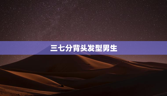 三七分背头发型男生