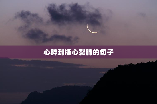 心碎到撕心裂肺的句子